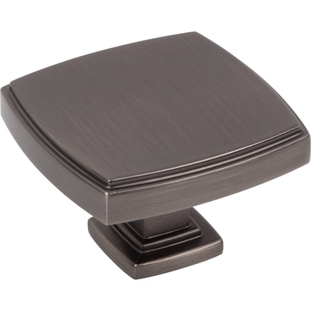 Jeffrey Alexander 1-3/4" Overall Length Brushed Pewter Square Renzo Cabinet Knob 141L-BNBDL